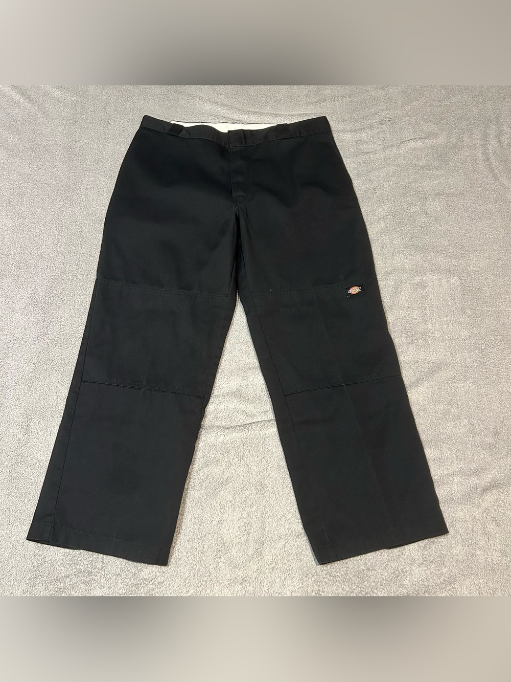Dickies Loose Fit Work Pants Trousers 38x30 Black Poly Cotton Blend Mens